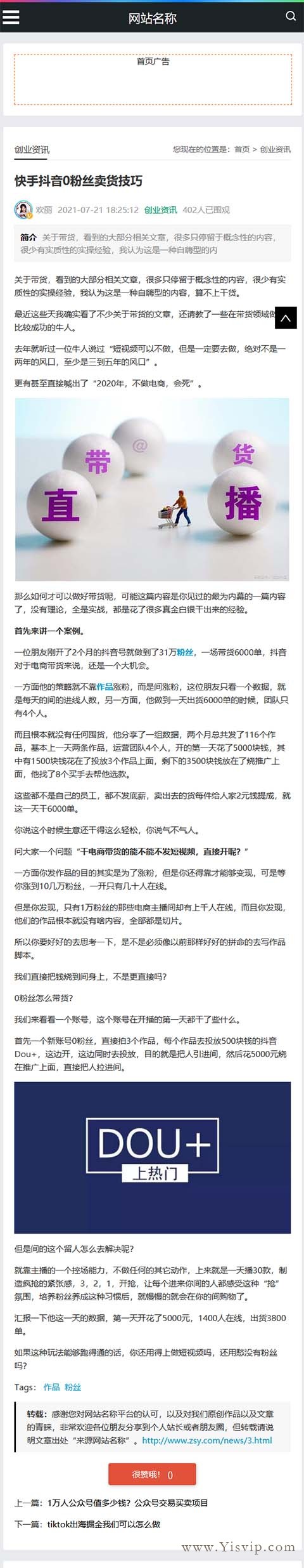 簡潔自適應大氣個人博客,SEO博客,新聞資訊博客文章模板優化版第6張圖片