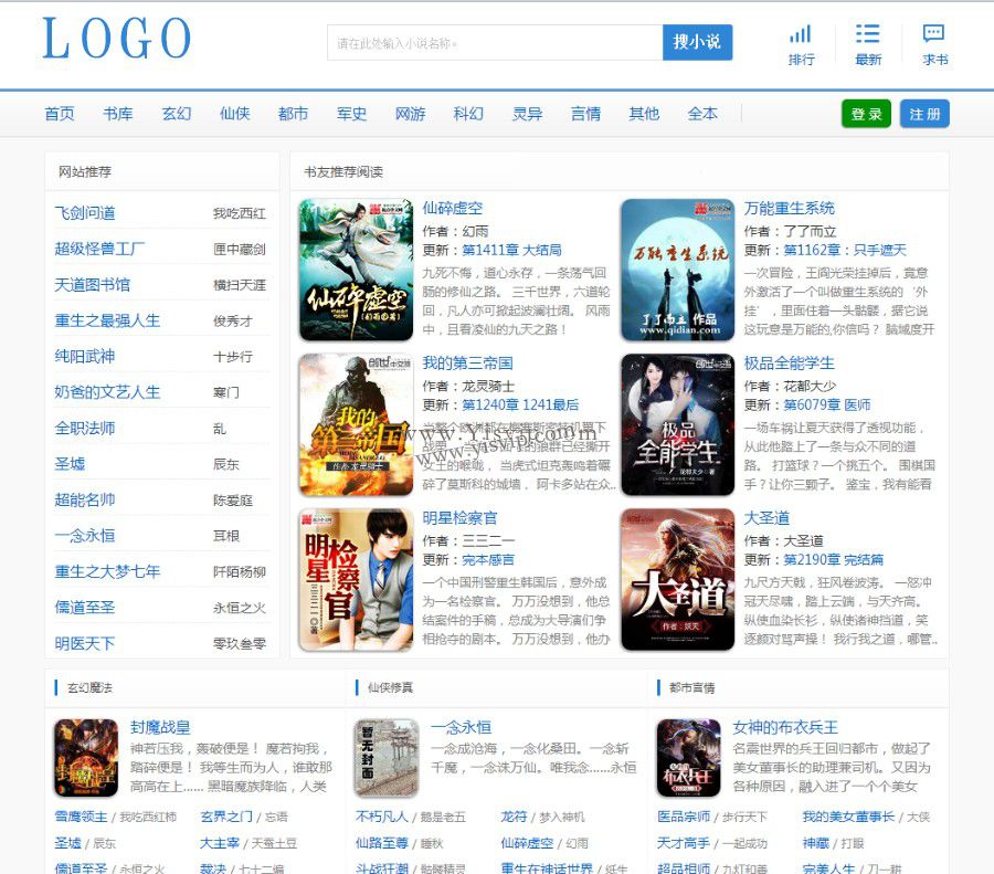 杰奇模版精bqg5小說網模版+wap手機版+安裝說明