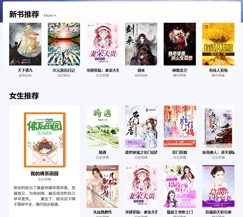 杰奇cms自適應小說模板,有度小說模板,杰奇2.4小說模板