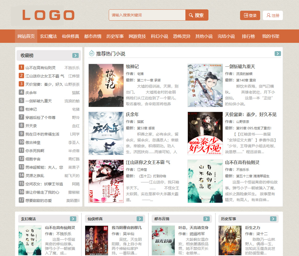 杰奇CMS1.7小說模板對應手機移動端模板