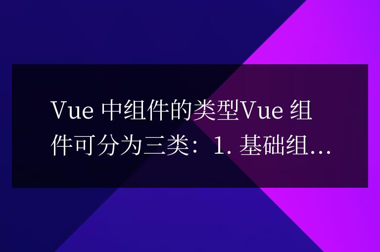 vue中的組件有幾類