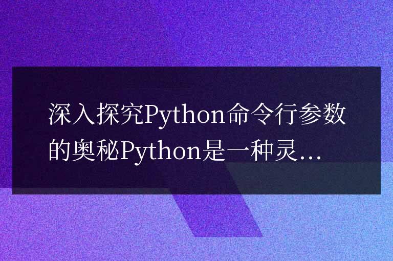 揭秘Python命令行參數的深層內容