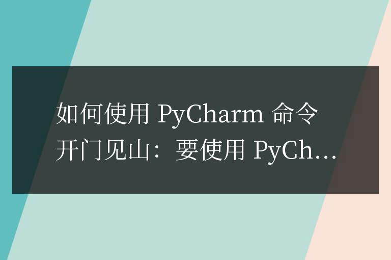 pycharm怎么使用命令