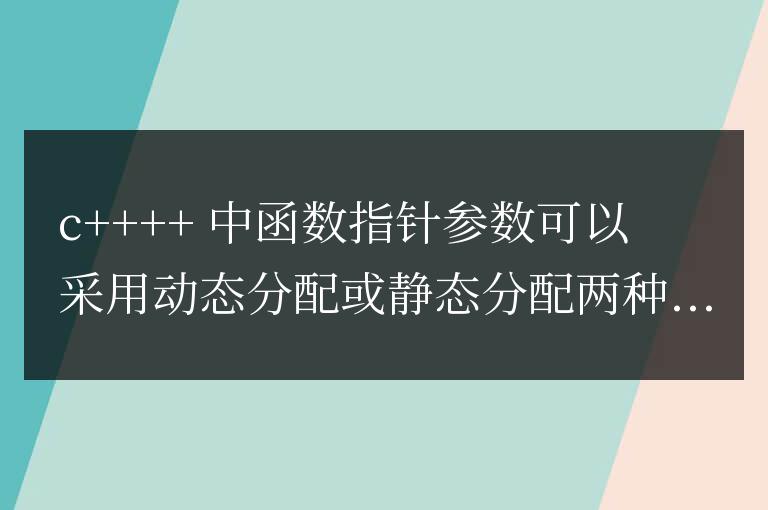 C++ 函數指針參數的內存分配方式