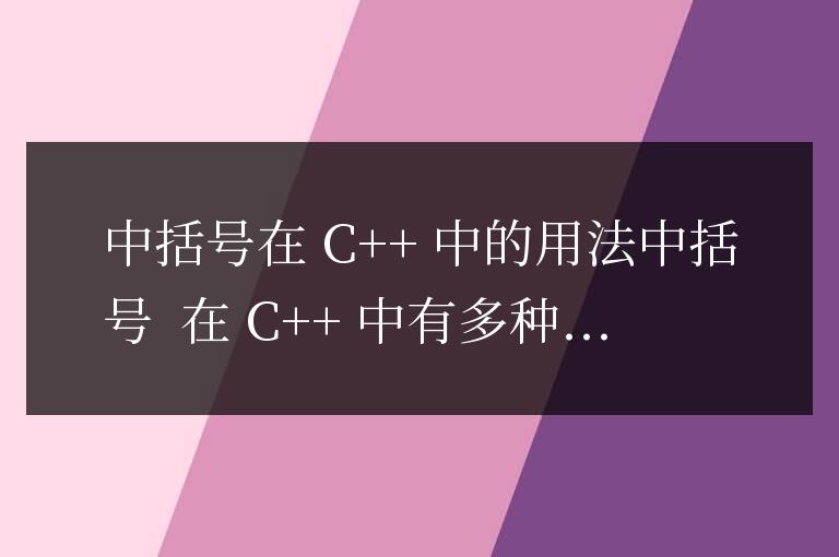 c++中中括號表示什么