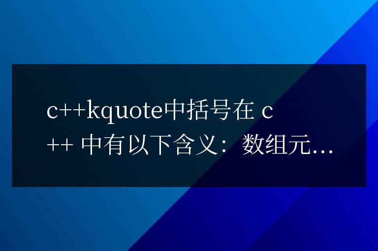 c++中中括號是什么意思