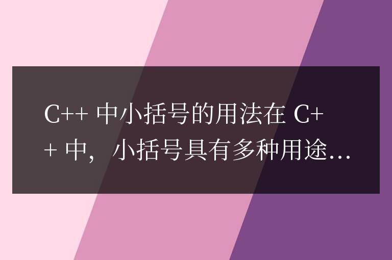 c++中小括號的用法