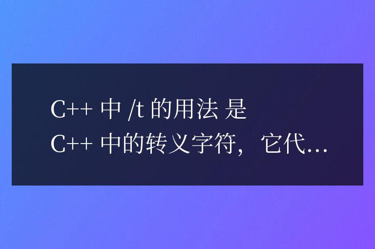c++中/t怎么用