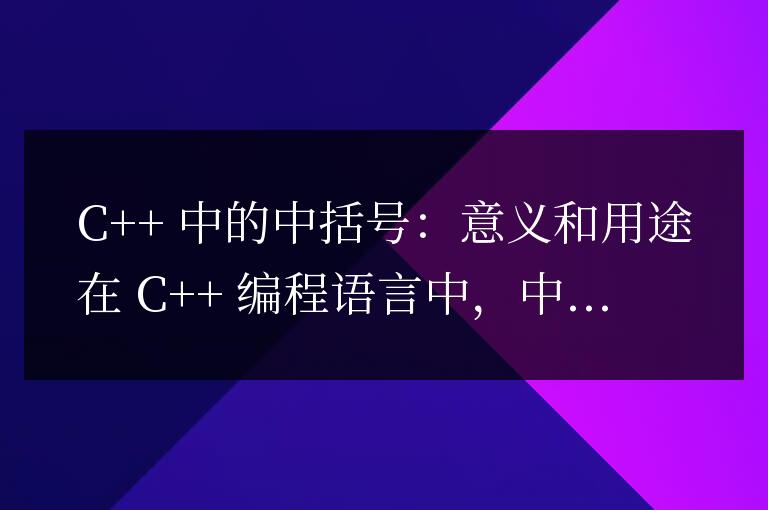 c++中的中括號啥意思