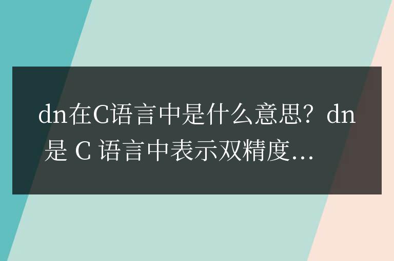 dn在c語言中是什么意思