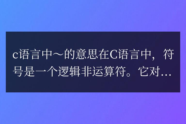 c語言中～的意思