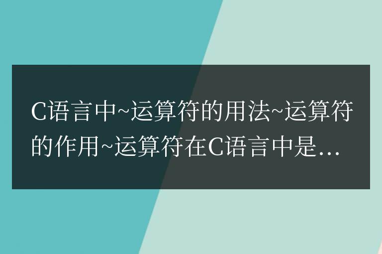 c語言中~的用法