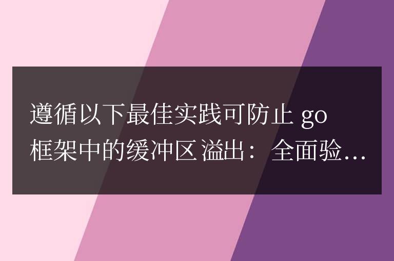 如何防止golang框架中的緩沖區溢出？