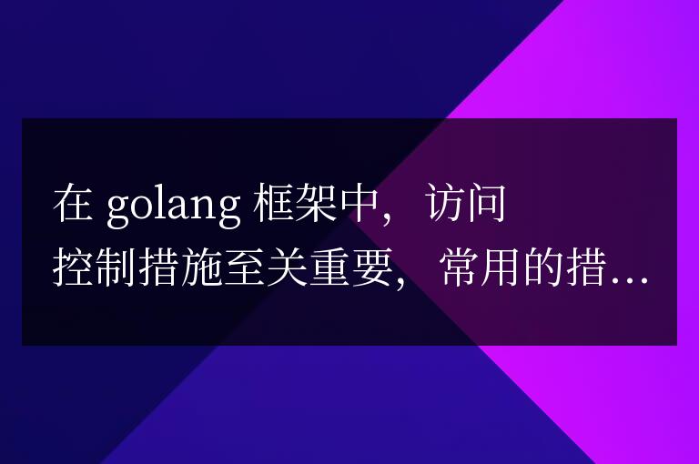golang框架的訪問控制措施有哪些？